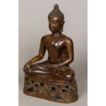 An Eastern cast bronze seated Buddha, probably Thai 39 cm high.