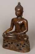 An Eastern cast bronze seated Buddha, probably Thai 39 cm high.