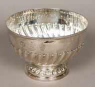 A Victorian silver presentation rose bowl, hallmarked London 1896,