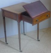 A 19th century mahogany writing table The rectangular top above the fitted drawer including a