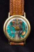 A Bulova Accutron Spaceview gold plated and stainless steel cased gentleman's wristwatch The 3 cm
