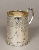 A Victorian silver Christening mug, hallmarked London 1864,