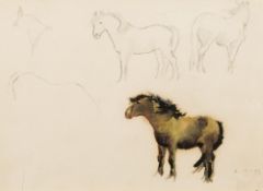 Attributed to SIR ALFRED MUNNINGS (1878-1959) British (AR) Sketches of Exmoor Ponies;