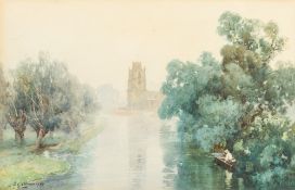 FREDERICK GEORGE COTMAN (1850-1920) British Hemingford Grey Church From the