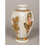 A late 19th century Japanese Satsuma vase With twin mask handles and gilt heightened floral
