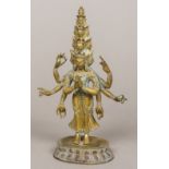 A Tibetan bronze model of the Bodhisattva Avalokiteshvara Typically modelled with eleven heads and