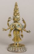 A Tibetan bronze model of the Bodhisattva Avalokiteshvara Typically modelled with eleven heads and