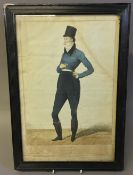 "A Dandy of 1819 or a Standing Dish of the Ton" 19th century hand coloured print,