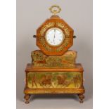 A Regency brass inlaid rosewood bracket clock The florally brass inlaid octagonal top section