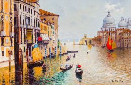 G NOVA (20th century) Italian (AR) Venetian Scenes Oils on board One signed 29 x 19 cm,