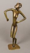 A Werkstatte Hagenauer Wein patinated bronze statue Of typical form,