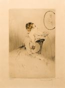 LOUIS ICART (1888-1950) French (AR) The Love Letter Limited edition dry point etching Signed in