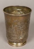 A George III silver beaker, hallmarked London 1795,