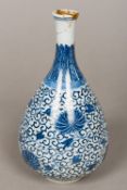 A Chinese blue and white porcelain bottle vase,