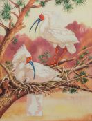 HELEN HAYWOOD (1908-1995) British (AR) Japanese Crested Ibis Watercolour heightened with