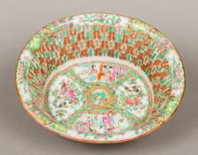 A 19th century Canton porcelain reticulated basket Decorated in the famille rose palette with