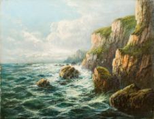 FRANK HIDER (1861-1933) British Near The Lizard, Cornwall Oil on canvas Signed 46 x 36 cm,