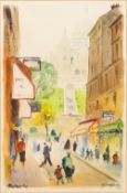 FERNAND GUIGNIER (1902-1972) French (AR) Montmartre Watercolour and bodycolour Signed,