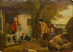 Manner of GEORGE MORLAND (1763-1804) British The Warrener Oil on canvas 54.5 x 39.