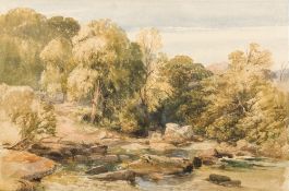 DAVID HALL McKEWAN (1816-1873) British The River Barle Watercolour Signed,