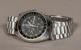 An Omega Speedmaster Professional Mark II gentleman's wristwatch The black dial with batons and