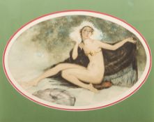 EDOUARD CHIMOT (1880-1959) French (AR) Scantily Clad Beauty Limited edition colour etching Signed