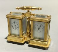 A double miniature carriage clock