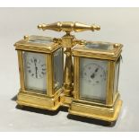 A double miniature carriage clock