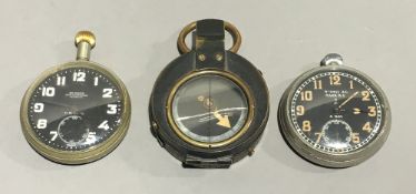 A military compass and two military watches