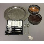 A small quantity of silver and silver plated items,