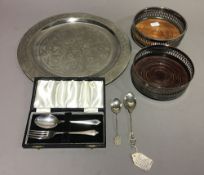 A small quantity of silver and silver plated items,