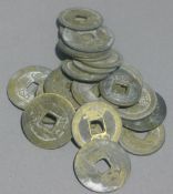 A quantity of Chinese coins