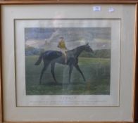 A framed print of Mc Queen's Derby winners 'Common',