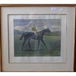 A framed print of Mc Queen's Derby winners 'Common',