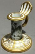 A Spode porcelain hand candlestick,