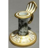 A Spode porcelain hand candlestick,