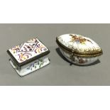 Two porcelain boxes