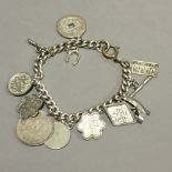 A Chinese coin mounted bracelet
