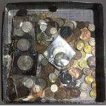 A large collection of coins,