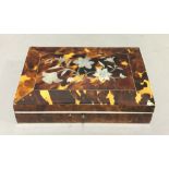 A Victorian mother-of-pearl inlaid tortoiseshell vanity box