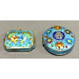 Two Chinese silver and enamel lockets