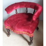 A Victorian upholstered tub armchair