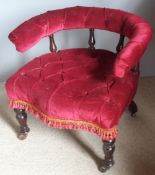 A Victorian upholstered tub armchair