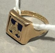 A 9 ct gold Masonic ring