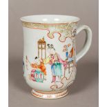 An 18th century Chinese Export mug Of flared baluster form, with loop handle,