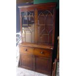 A George III mahogany secretaire bookcase