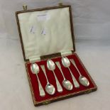 A set of six Victorian bright cut teaspoons by George Maudsley Jackson (1889),