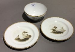 Two Spode porcelain plates, circa 1805,