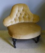 A small Victorian button back nursing chair