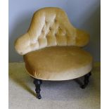 A small Victorian button back nursing chair